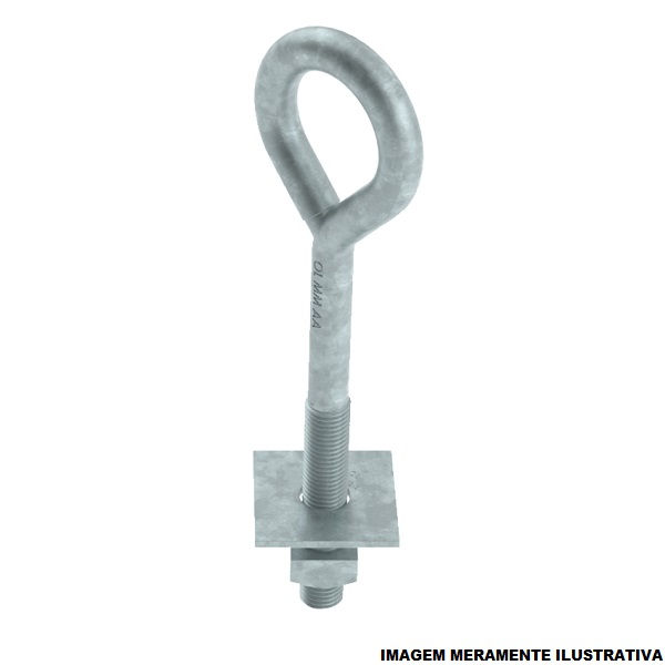 Haste Ancora Galvanizada a Fogo 1500 mm com Rosca M16 com Porca e Arruela