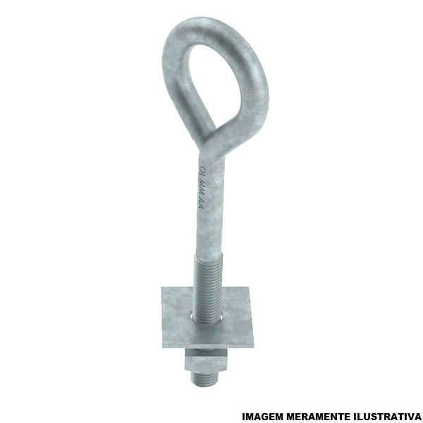 Haste Ancora Galvanizada a Fogo 1800 mm com Rosca M16 com Porca e Arruela