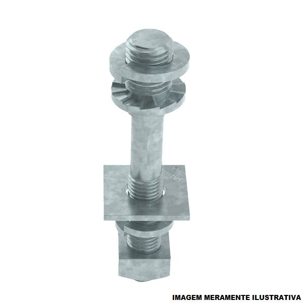 Pino Cruzeta Galvanizado a Fogo para Isolador Pilar 25 kV 140 mm com Rosca M20