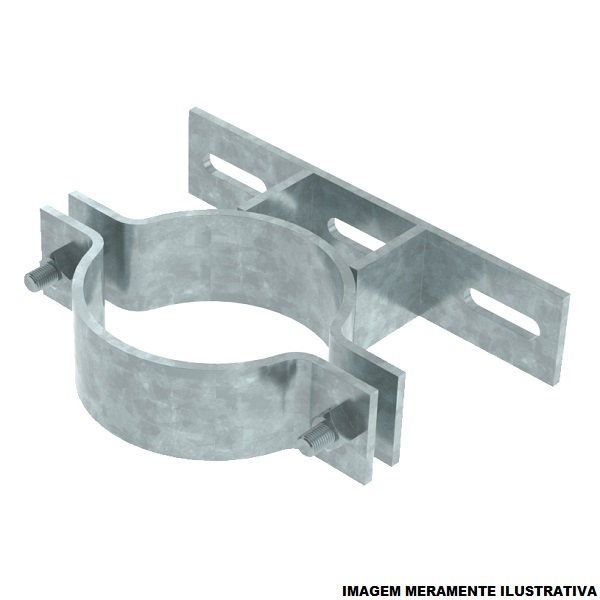 Suporte Fixação Trafo Galvanizado a Fogo 280 mm para Poste Circular