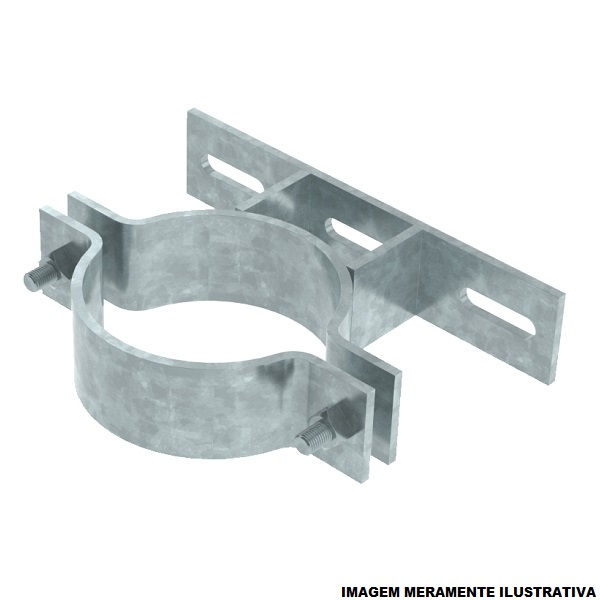 Suporte Fixação Trafo Galvanizado a Fogo 285 mm para Poste Circular