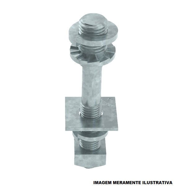 Pino Cruzeta Galvanizado a Fogo para Isolador Pilar 25 kV 300 mm com Rosca M20