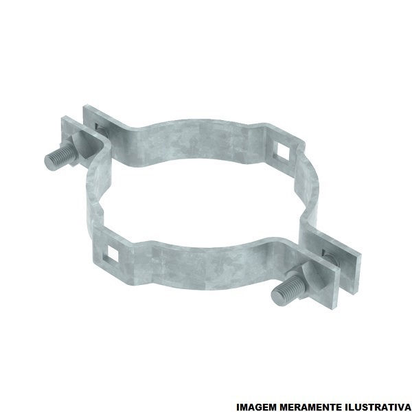 Cinta Circular Galvanizada a Fogo 90 mm com 2 Parafusos e 2 Porcas