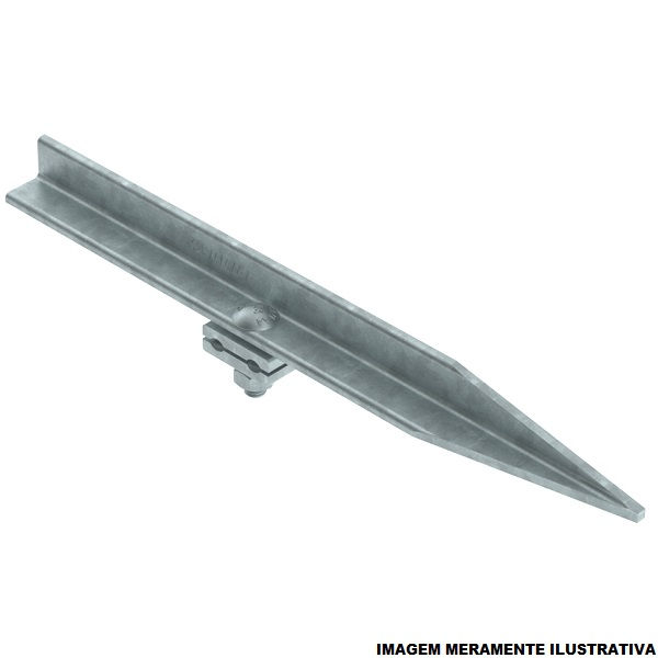 Haste Aterramento Galvanizada a Fogo 2400 mm com Conector e Furo Redondo