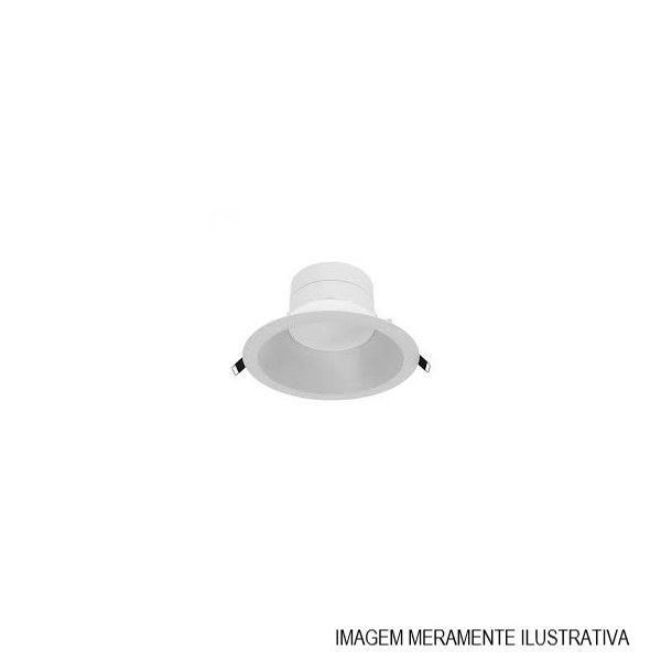 Luminária Comercial Led Luminária Comercial LED Embutir Downlight Recuada Redonda 21W Alumínio 4000K 2100 lm Bivolt