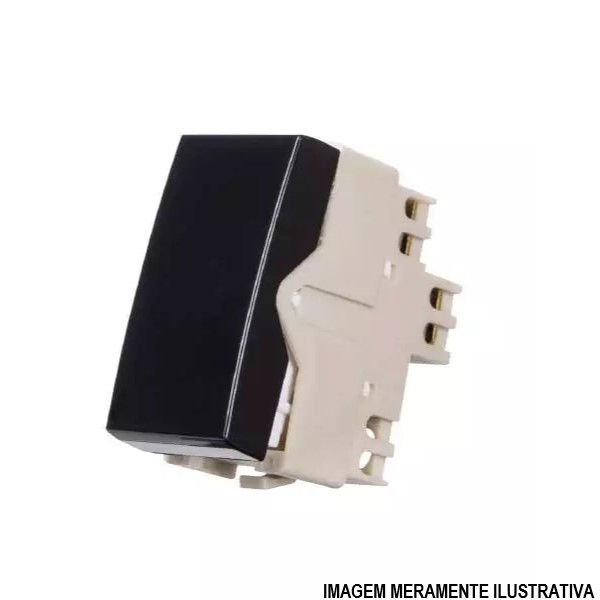 Módulo Módulo Interruptor Simples 10A/250VCA PVC Preto Sleek Ebony