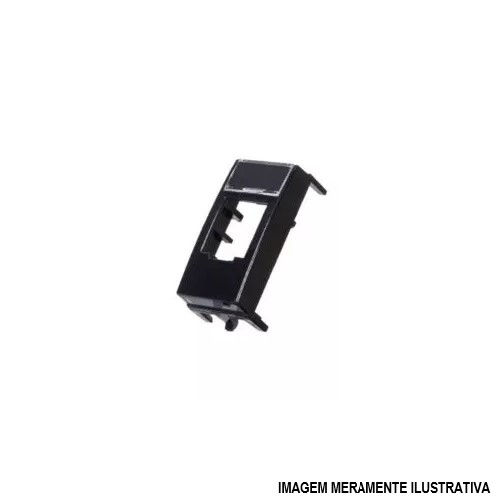Módulo Módulo Frontal para Conector RJ45 sem Conector PVC Preto Linha Sleek Ebony