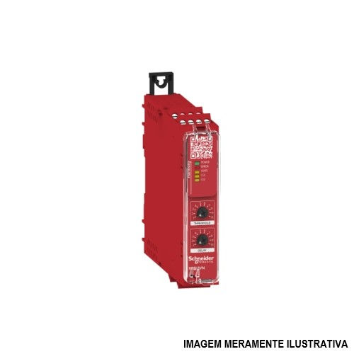 Relé Segurança Relé Segurança Xpsuvn 24VCA/CC 1NA para Trilho DIN Detector Movimento Velocidade Zero Conexão para Parafusos