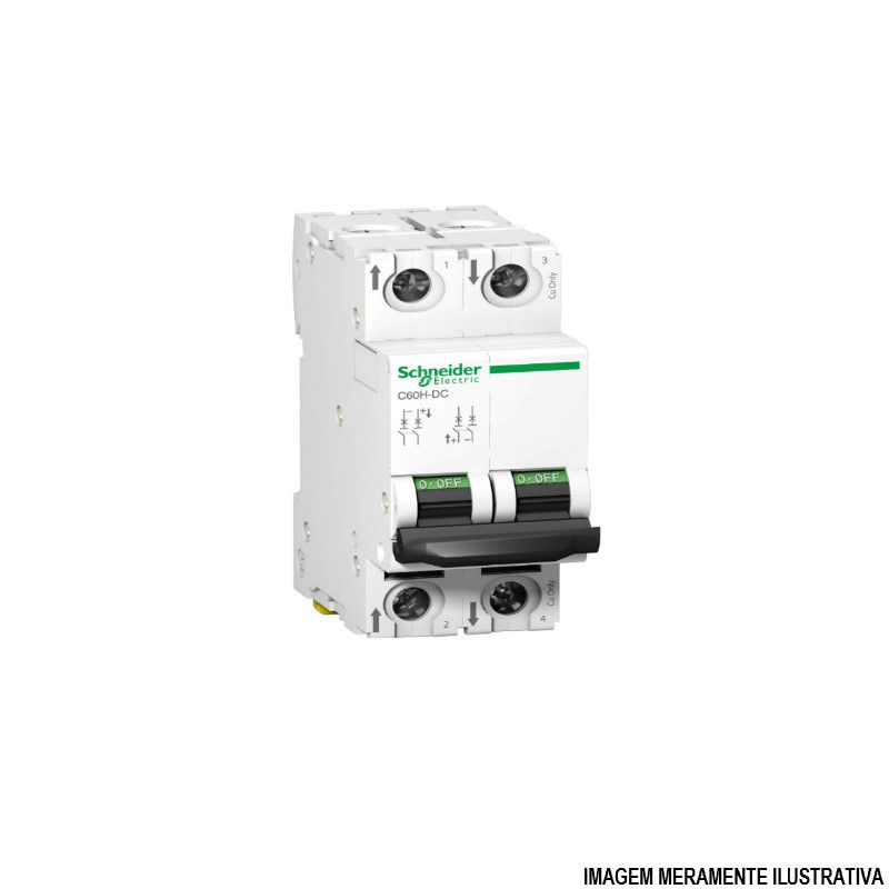 Disjuntor Termomagnético Fixo Bipolar C60H C 13A 6 KA 500VCC DIN