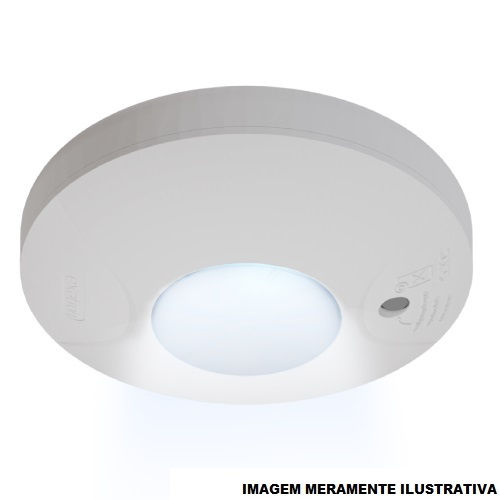 Sensor Presença Teto Embutir/Sobrepor 360G Bivolt Branco Alcance 7 M Smart X-Control com Balizador