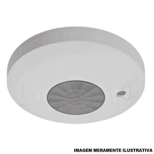 Sensor Presença Teto Embutir/Sobrepor 360G Bivolt Branco Alcance 7 M Smart X-Control com Balizador