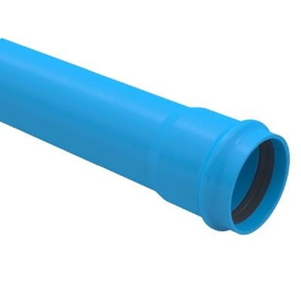 Tubo PVC Liso com Anel 200 mmX6 M DEFOFO Azul Adução Água Ductilfort
