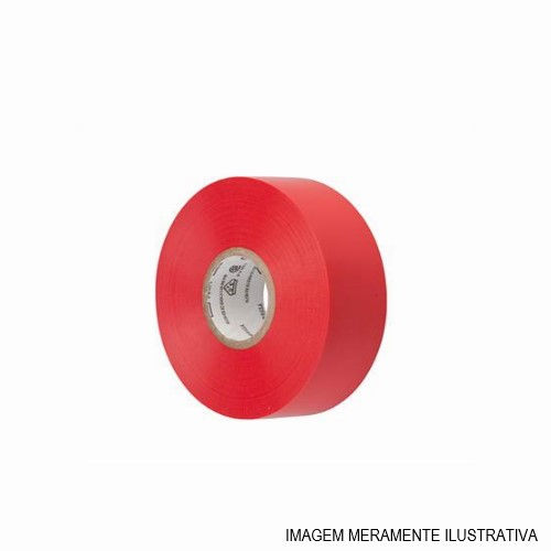 Fita PVC Isolante 750V 90G 18 mmX10 M ESP 0,13 mm Vermelha Classe C