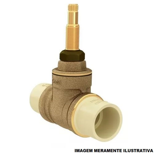 Base Bronze Registro Gaveta 1" Conexão CPVC