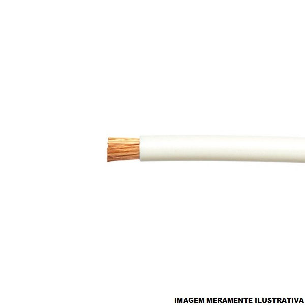 Cabo Cobre Isolado PVC 70G 750V 1x 10,00 mm² Flexível Branco NBR 247-3 Classe 5