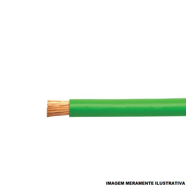 Cabo Cobre Isolado PVC 70G 750V 1x 0,50 mm² Flexível Verde NBR 247-3 Classe 5