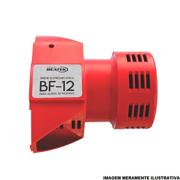 Sirene Eletromecânica 220VCA 2,5A 550W 126DB Vermelha IP20 BF-12 FLEX
