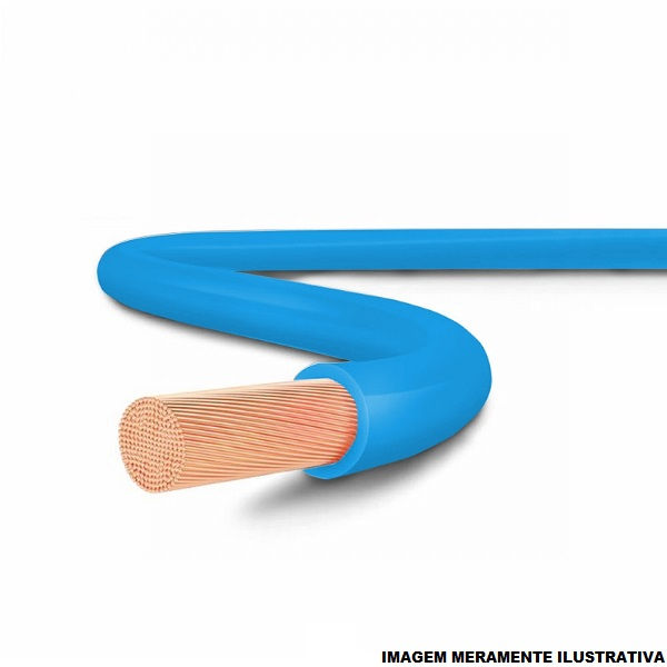 Cabo Cobre Isolado PVC 70G 750V 1x 1,00 mm² Flexível Azul NBR 247-3 Classe 5