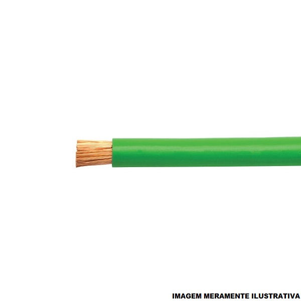 Cabo Cobre Isolado PVC 70G 750V 1x 1,50 mm² Flexível Verde NBR 247-3 Classe 5