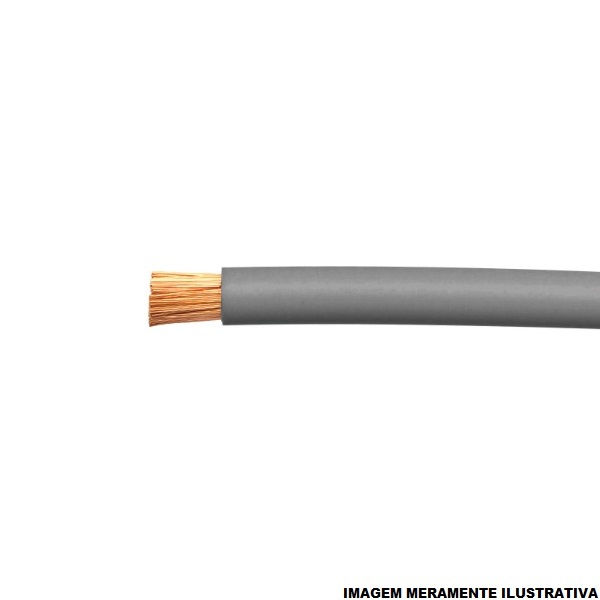 Cabo Cobre Isolado PVC 70G 750V 1x 6,00 mm² Flexível Cinza NBR 247-3 Classe 5