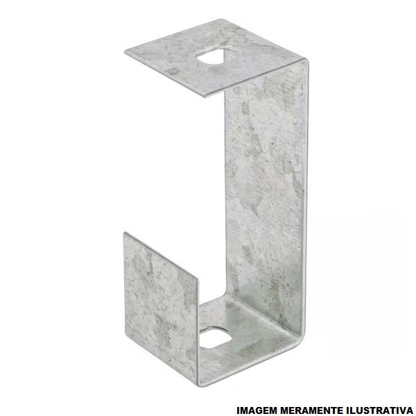 Suporte Gancho Curto para Perfilado Galvanizado Eletrolítico 38x38 mm