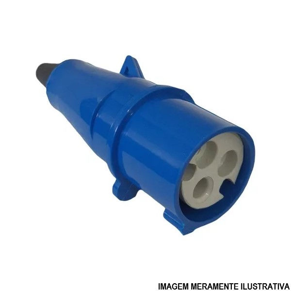 Acoplamento Móvel 2P+T 16A/250VCA Fêmea PVC Azul Brasikon 6H IP44 Industrial