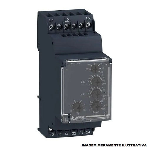 Relé Controlador Relé Controlador RM35 5A 220-480VCA 2NAF para Redes Trifasicas