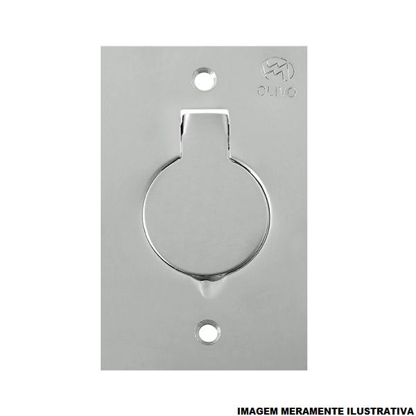 Placa Piso Unha INOX Escovado para 1 Tomada Redonda 4x2
