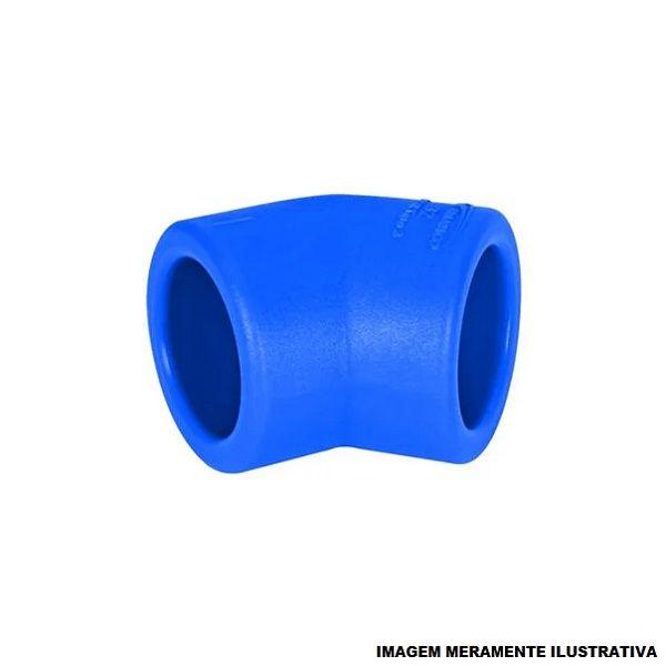 Joelho PPR 45G Fêmea/Fêmea 40 mm Industrial Azul