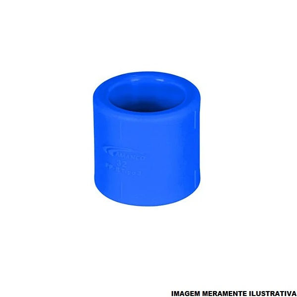 Luva PPR Simples Fêmea/Fêmea 40 mm Industrial Azul