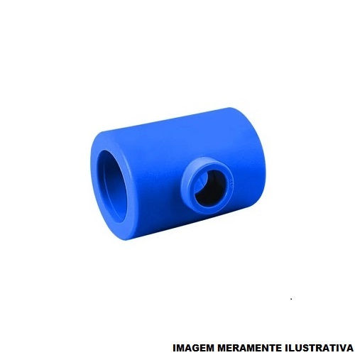 Te PPR Redução Central Fêmea/Fêmea/Femea 50x40x50 mm Industrial Azul