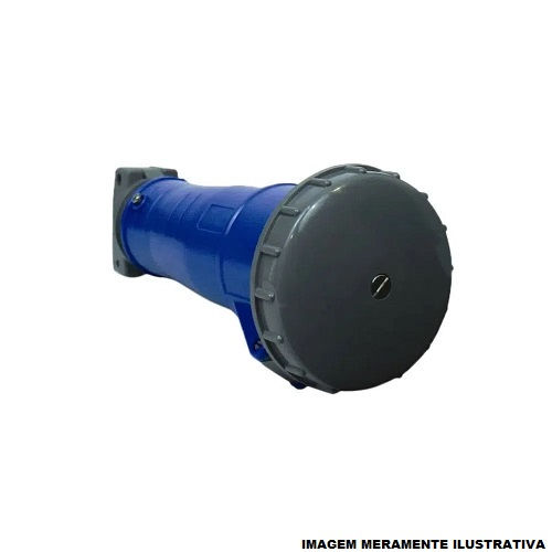 Acoplamento Móvel 3P+T 16A/220VCA Fêmea PVC Azul 9H IP67 Industrial