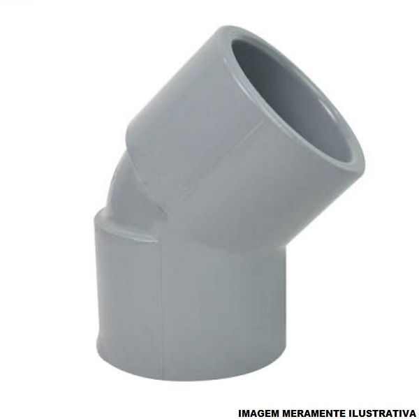 Joelho CPVC 45G Soldável 3/4" Corzan SCH80 Cinza Industrial