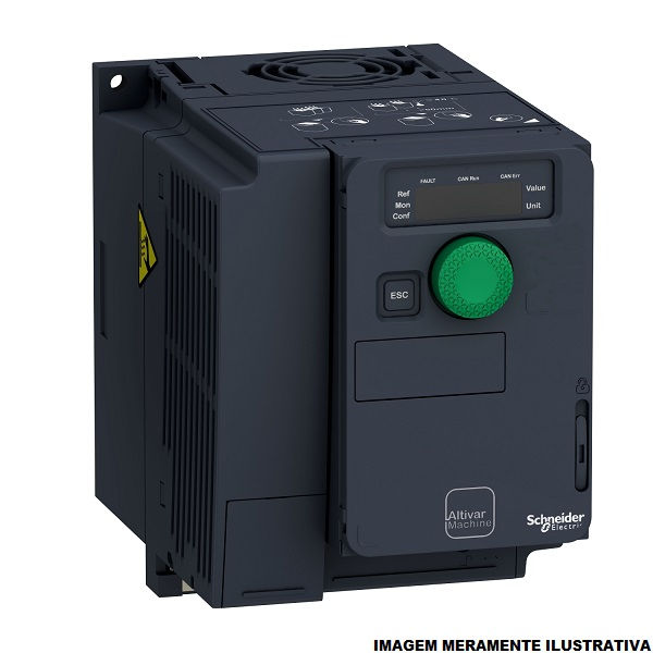 Inversor Frequência Inversor Frequência ATV320 0,25 CV/0,18 kW Serviço Normal 1,5A com Filtro EMC Monofásico com Display LCD 220VCA 50/60 Hz IP20 MODBUS Serial/Canopen