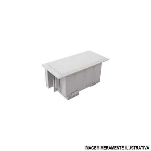 Caixa Embutir ABS para 6 Módulos 220x110 mm Branca QTMOV Facility Tampa Retrátil