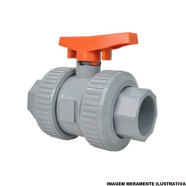 Válvula Válvula Esfera CPVC EPDM Universal 1.1/2" Corzan SCH80 Cinza Industrial