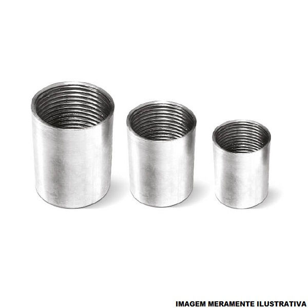 Luva Galvanizada a Fogo para Eletroduto 2" com Rosca BSP NBR 5624