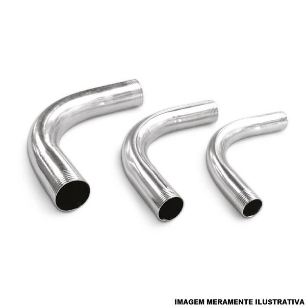 Curva 90G Galvanizada a Fogo para Eletroduto 1/2" com Rosca BSP NBR 5624