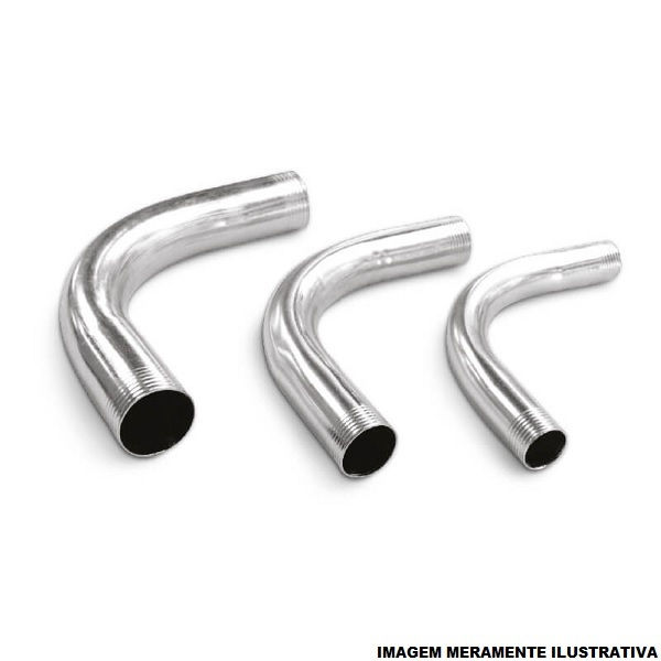 Curva 90G Galvanizada a Fogo para Eletroduto 1" com Rosca BSP NBR 5624