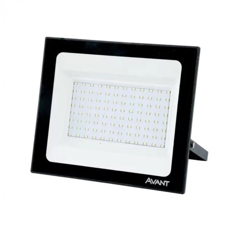 Projetor Led 100W Alumínio SLIM 3000K 7500 lm Bivolt Preto IP65 25.000H