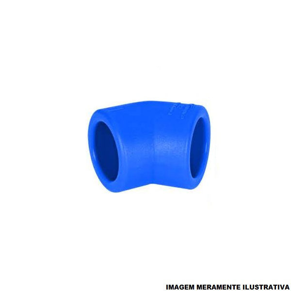 Joelho PPR 45G Fêmea/Fêmea 75 mm Industrial Azul