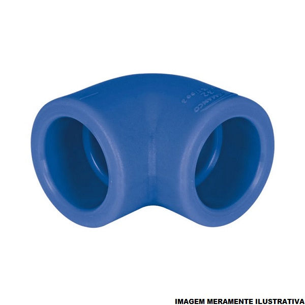 Joelho PPR 90G Fêmea/Fêmea 75 mm Industrial Azul