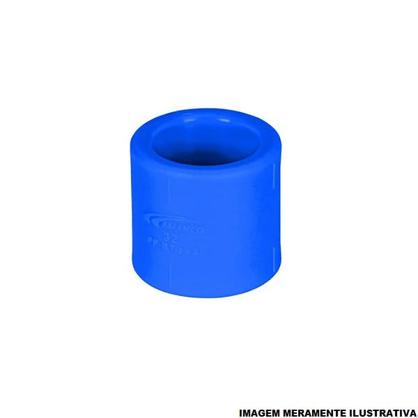 Luva PPR Simples Fêmea/Fêmea 90 mm Industrial Azul