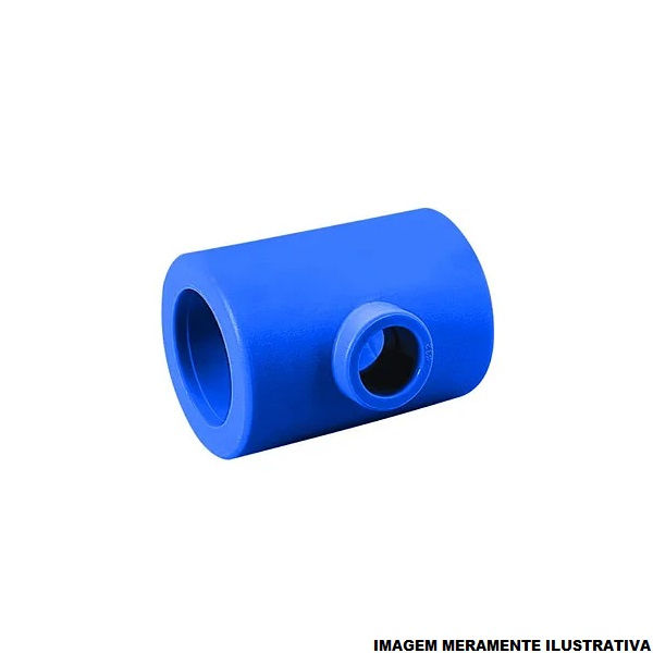 Te PPR Redução Central Fêmea/Fêmea/Femea 90x75x90 mm Industrial Azul