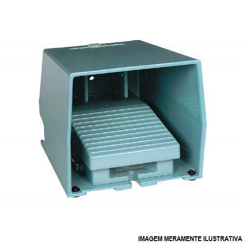 Interruptor Metálico Sobrepor Pedal Industrial 3A-250VCA 1NA+1NF Liga/Desliga Azul IP66