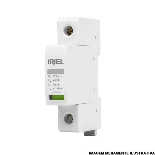 Dispositivo DPS Unipolar 20 KA/45 KA 275VCA Proteção Contra Surto DIN Classe II com Plugues Removíveis