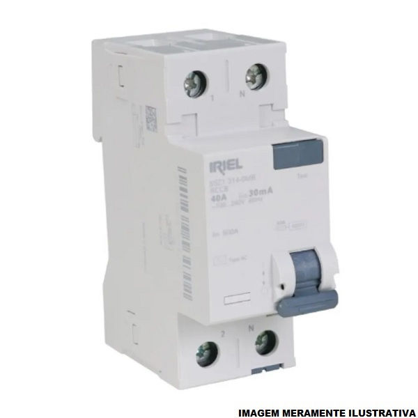 Interruptor dr Bipolar 6 KA 220/380VCA 40A 30 MA DIN Tipo AC Diferencial Residual
