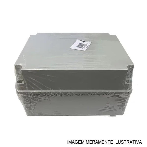 Caixa Passagem Embutir PVC 240x190x125 mm Cinza com Tampa Opaca Alta com Embutes CBOXE-0A