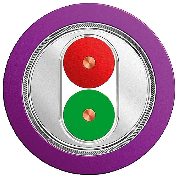Cabo ETHERNET Industrial PROFIBUS 2x2 2x0,64 mm² Blindado FC/TP/RG RJ45 Universal CAT5E 10/100Mbps Roxo Múltiplos de 10 M