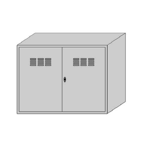 Caixa Medidor Interna Chapa (A)900x(L)1200x(P)400 mm Cinza com Visor a Esquerda Padrão CPFL